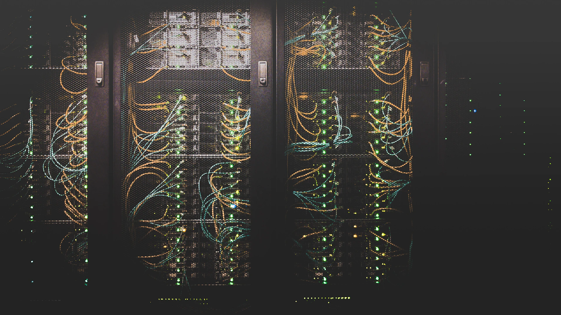 Server racks and network cabling in a data centre