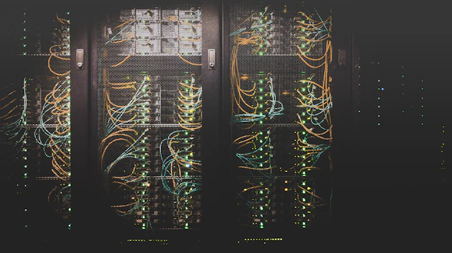 Server racks and network cabling in a data centre