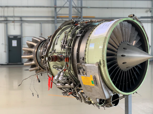 Exposed aircraft engine assembly and mechanical components