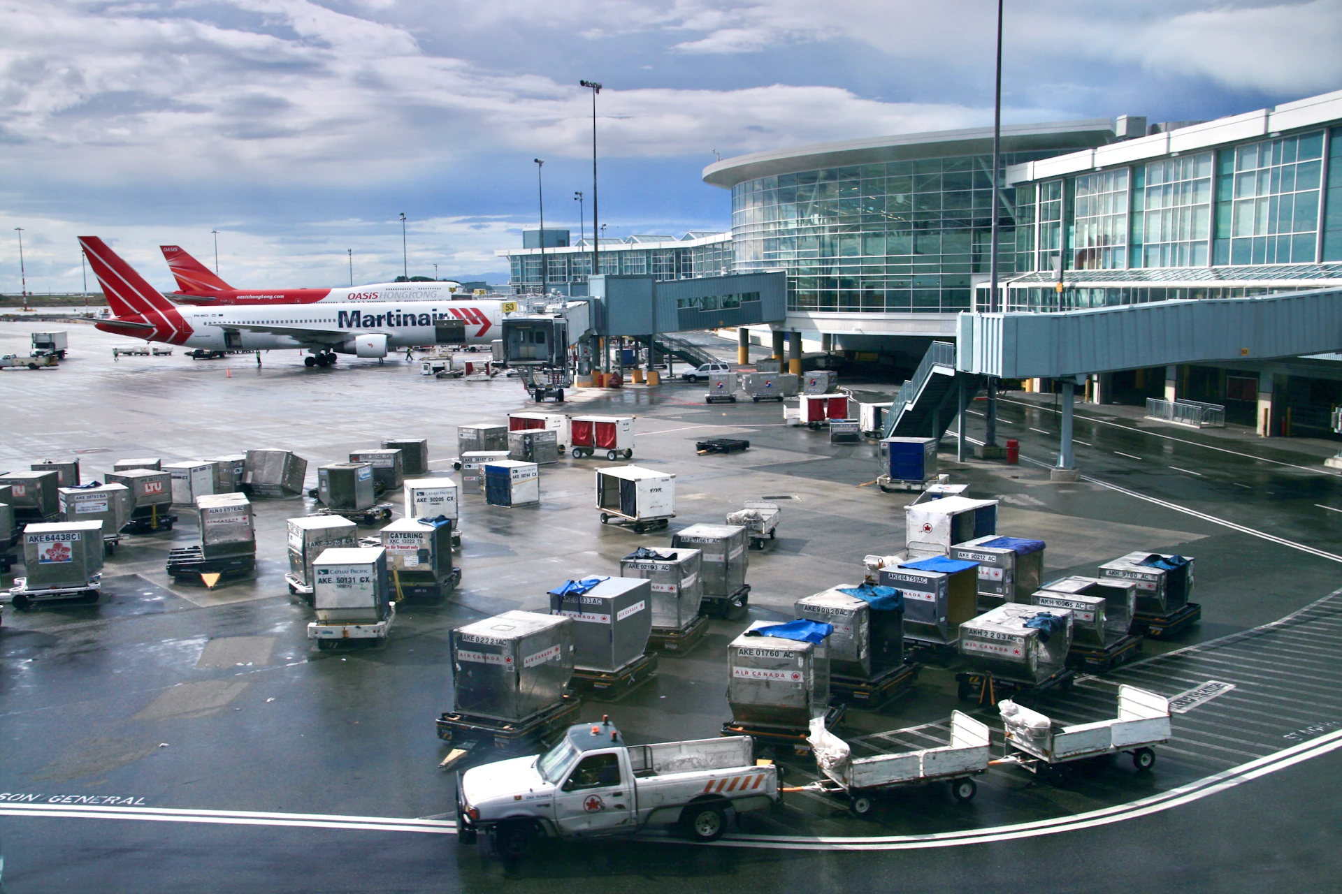 Aircraft and ground operations at an airport terminal