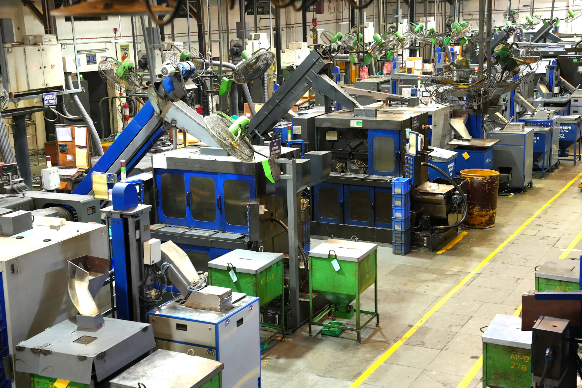 Precision automotive components being manufactured in a factory