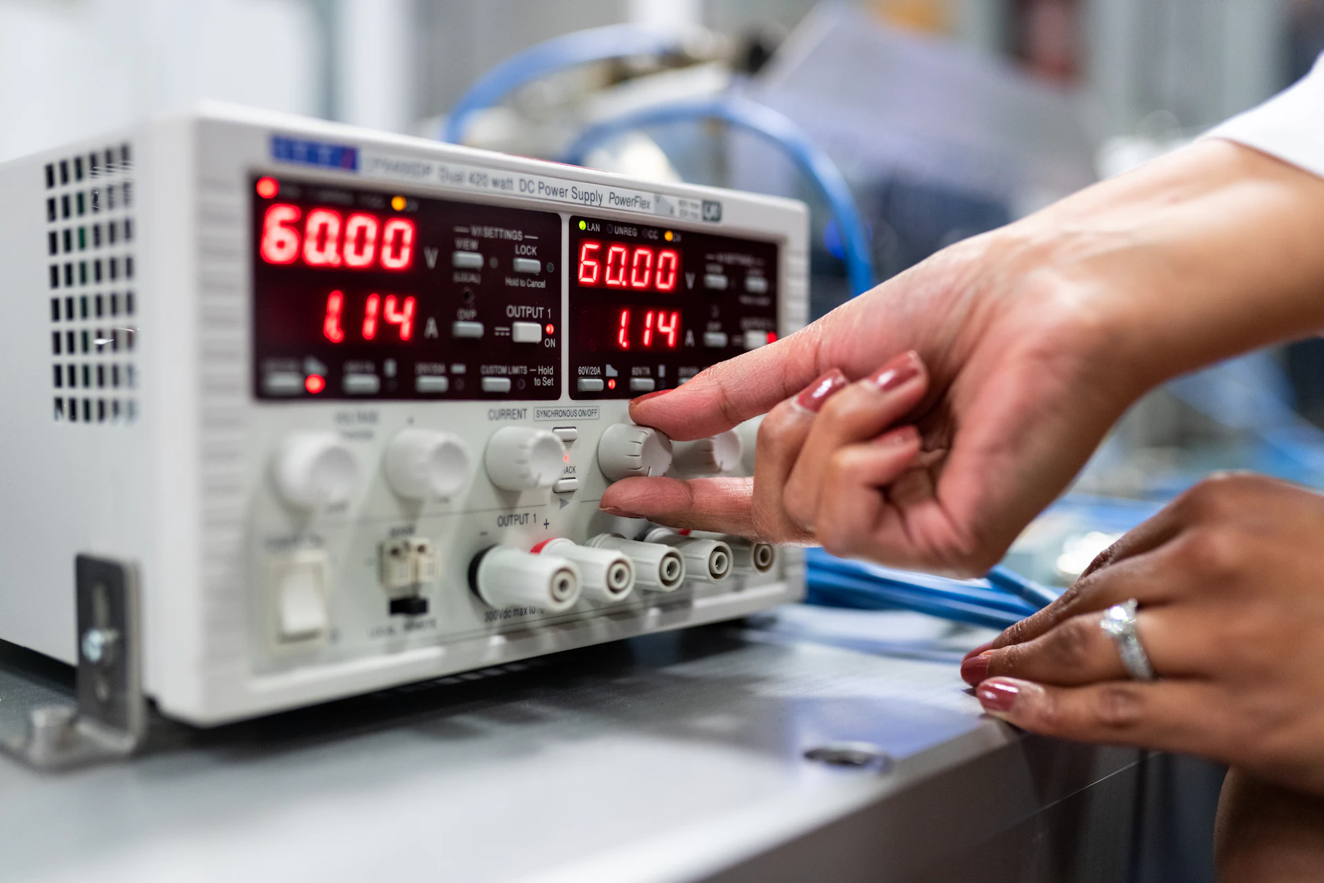 Space operations engineer monitoring power systems