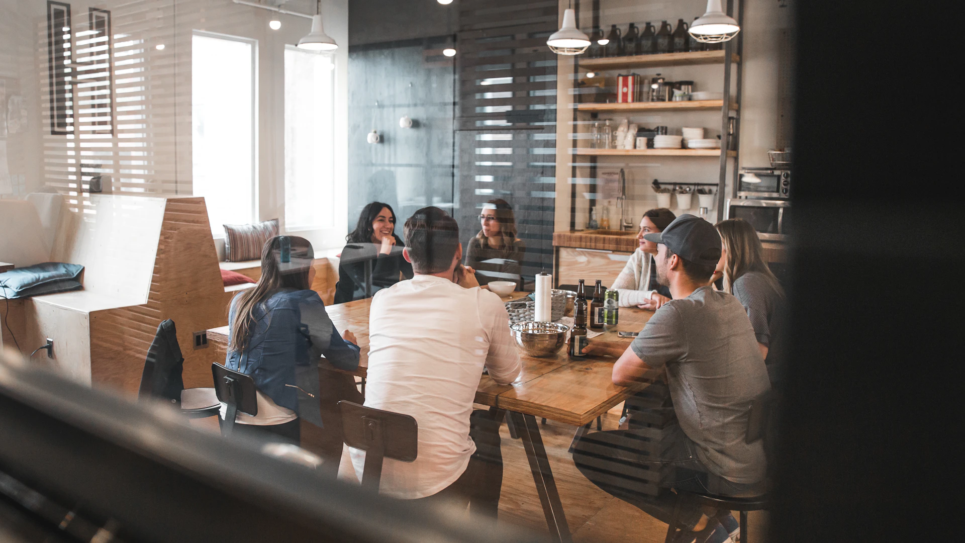 Team members collaborating in a project meeting